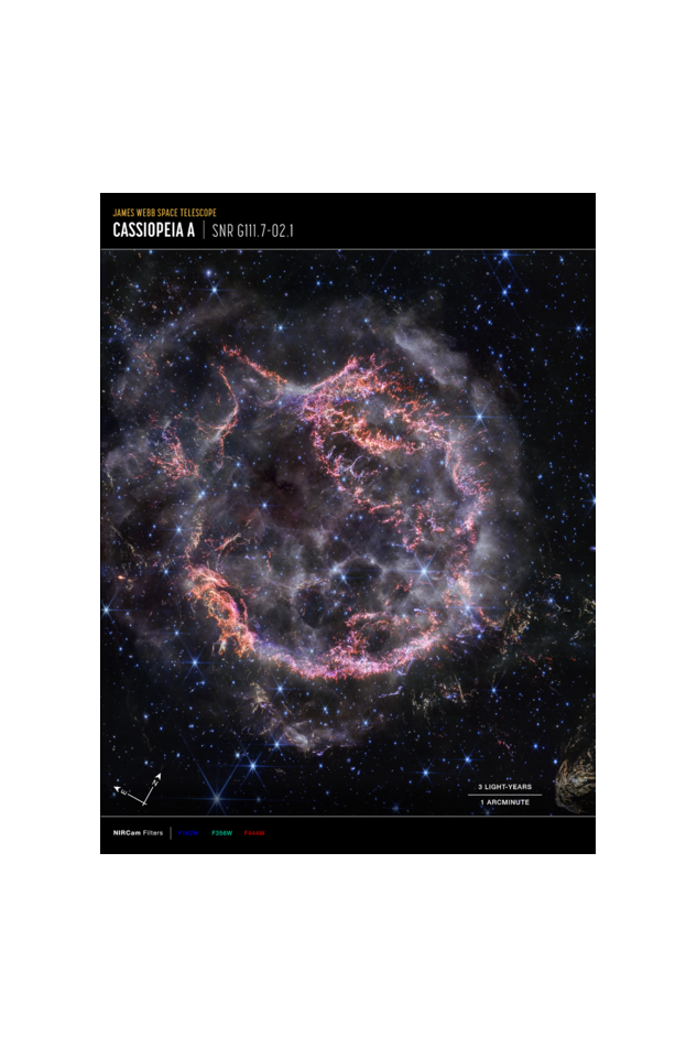 JWST FRAMED POSTER - SNR G111.7-02.1 CASSIOPEIA A 18 X 24 inch