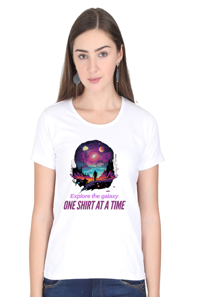 EXPLORE THE GALAXY WOMEN ROUND NECK T-SHIRT