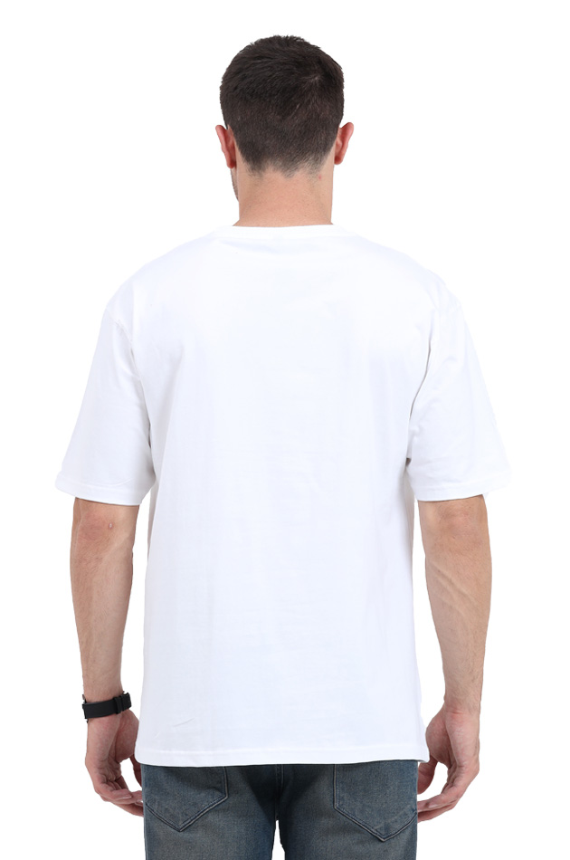 UNISEX OVERSIZED LIGHT COLOUR T-SHIRT: VOYAGER SCHEMATIC DESIGN