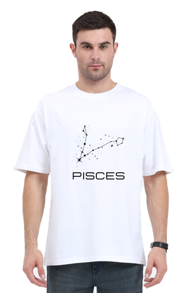 OVERSIZED LIGHT COLOUR T-SHIRT: PISCES ZODIAC SIGN | Astronomy | Zodiac | WearTheCosmos