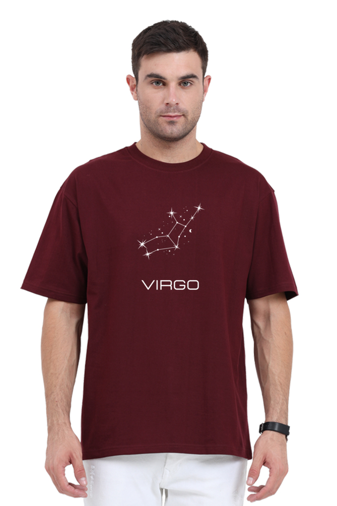 UNISEX OVERSIZED DARK COLOURED T-SHIRT: VIRGO ZODIAC SIGN