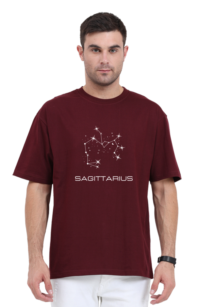 UNISEX OVERSIZED DARK COLOURED T-SHIRT: SAGITTARIUS ZODIAC SIGN