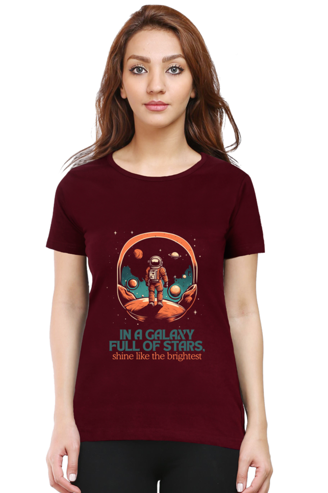 SHINING LIKE THE BRIGHTEST WOMEN ROUND NECK T-SHIRT