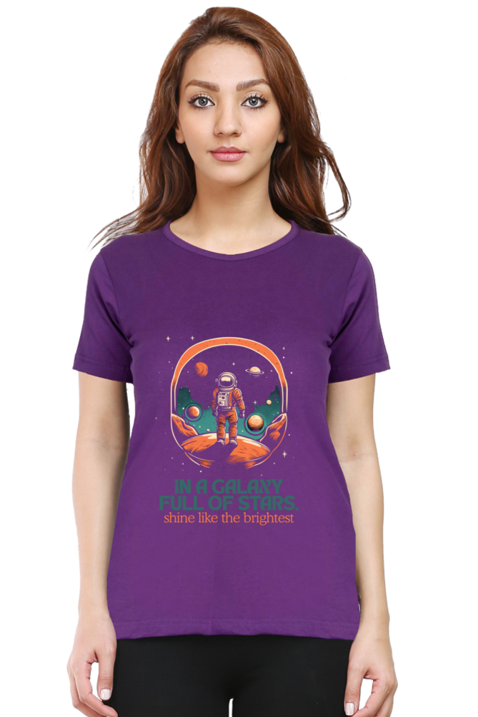 SHINING LIKE THE BRIGHTEST WOMEN ROUND NECK T-SHIRT
