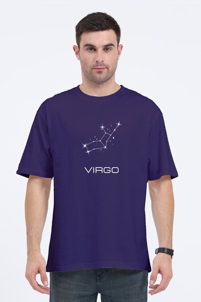 UNISEX OVERSIZED DARK COLOURED T-SHIRT: VIRGO ZODIAC SIGN