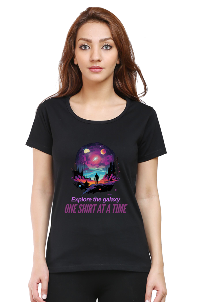EXPLORE THE GALAXY WOMEN ROUND NECK T-SHIRT