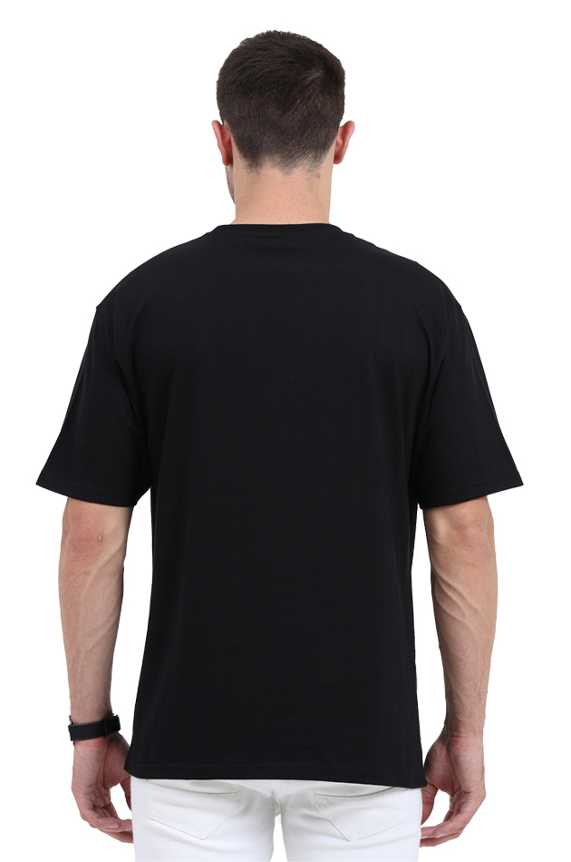 UNISEX OVERSIZED BLACK T-SHIRT – VOYAGER GOLDEN RECORD DESIGN