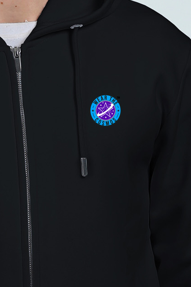 WE ARE JUST A SPECK -  UNISEX BLACK HEAVYWEIGHT ZIPPER HOODIE