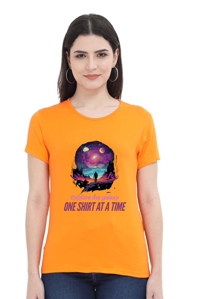 EXPLORE THE GALAXY WOMEN ROUND NECK T-SHIRT