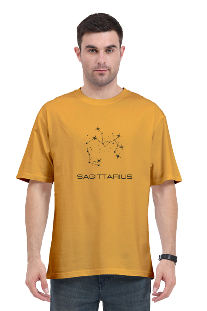 UNISEX OVERSIZED LIGHT COLOURED T-SHIRT: SAGITTARIUS ZODIAC SIGN