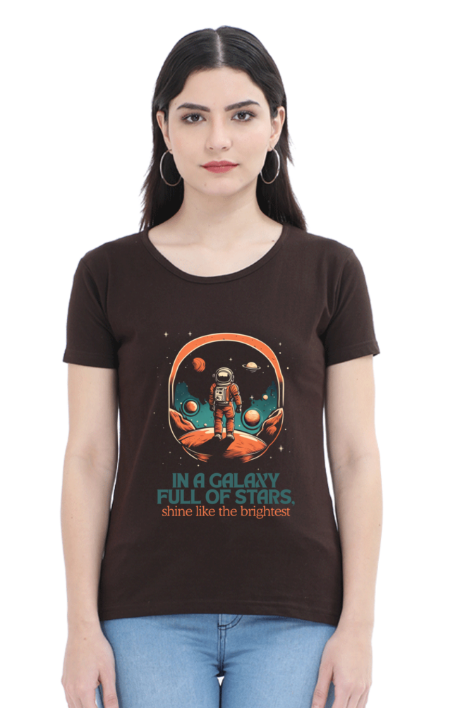 SHINING LIKE THE BRIGHTEST WOMEN ROUND NECK T-SHIRT