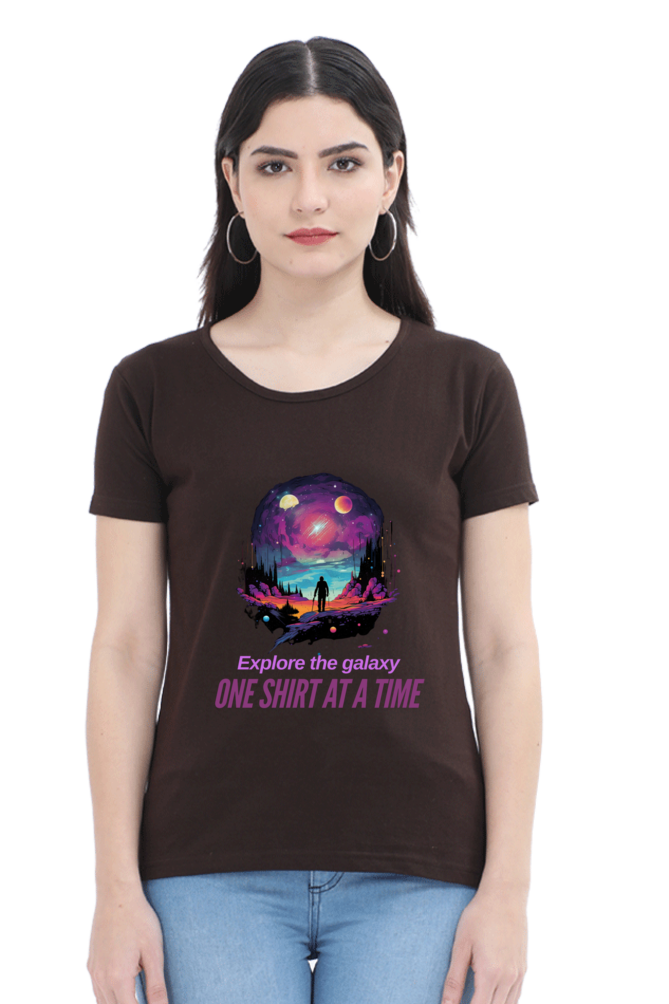 EXPLORE THE GALAXY WOMEN ROUND NECK T-SHIRT