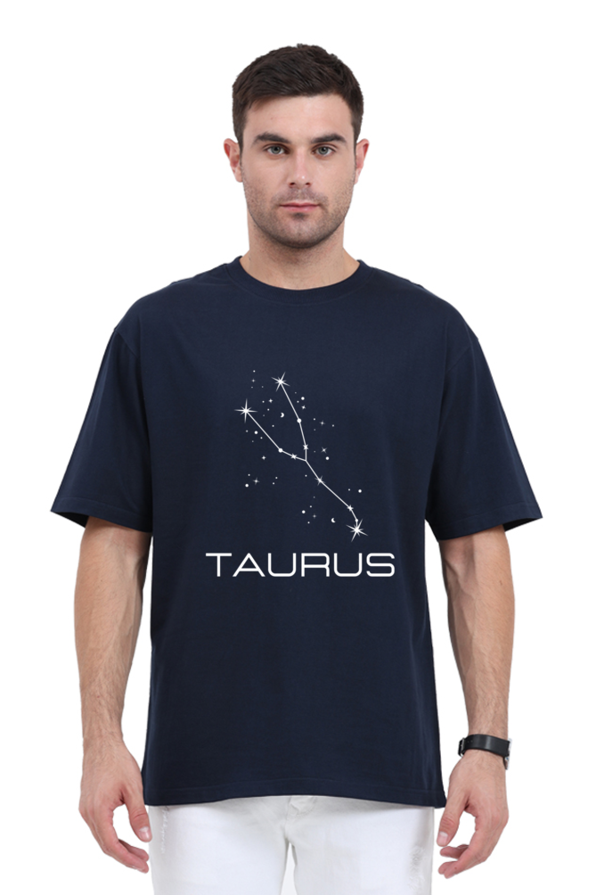 UNISEX OVERSIZED DARK COLOUR T-SHIRT: TAURUS ZODIAC SIGN