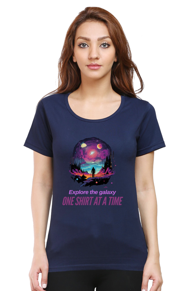 EXPLORE THE GALAXY WOMEN ROUND NECK T-SHIRT