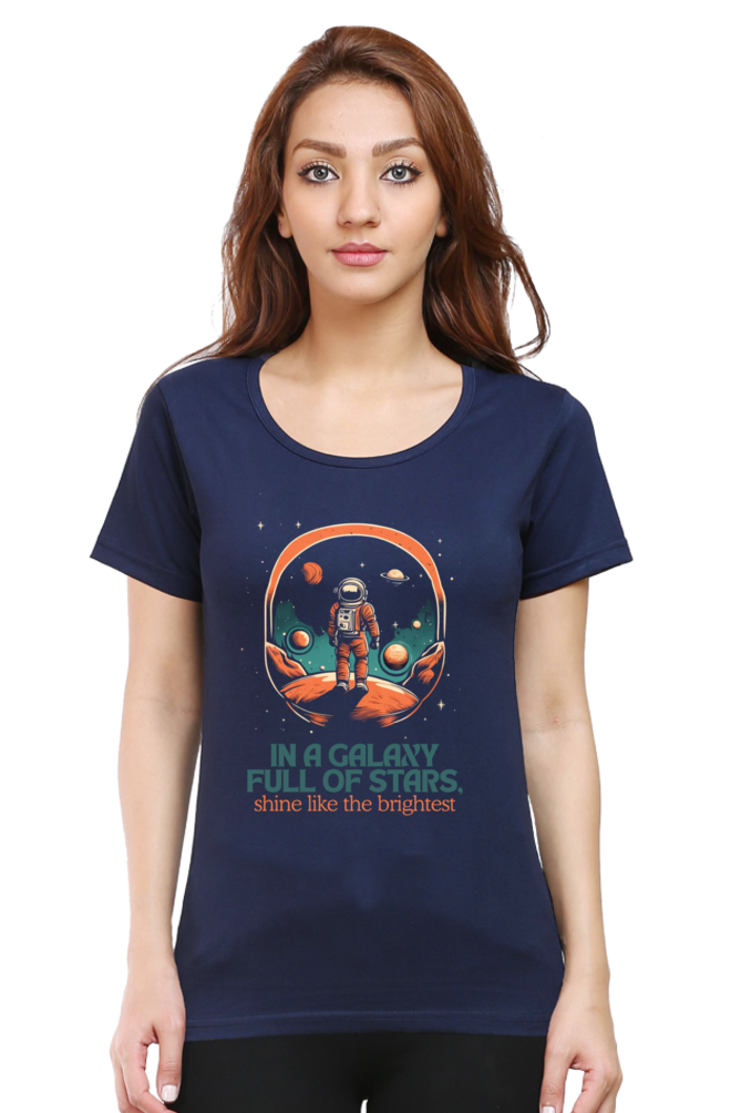 SHINING LIKE THE BRIGHTEST WOMEN ROUND NECK T-SHIRT