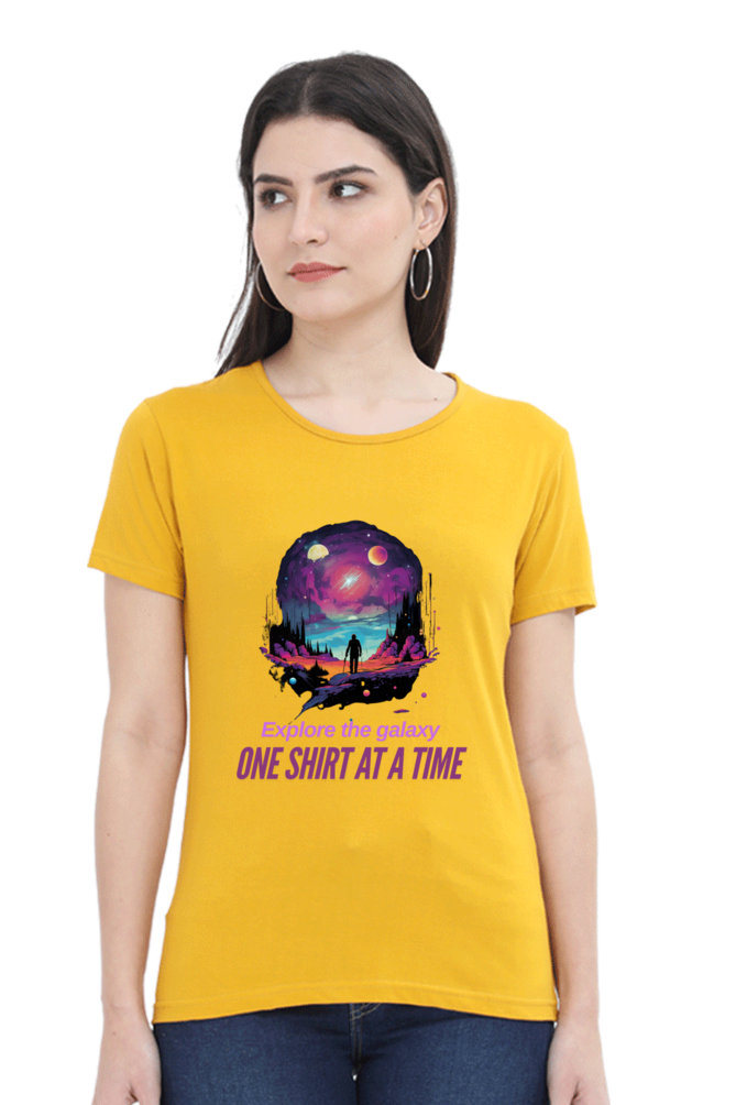 EXPLORE THE GALAXY WOMEN ROUND NECK T-SHIRT