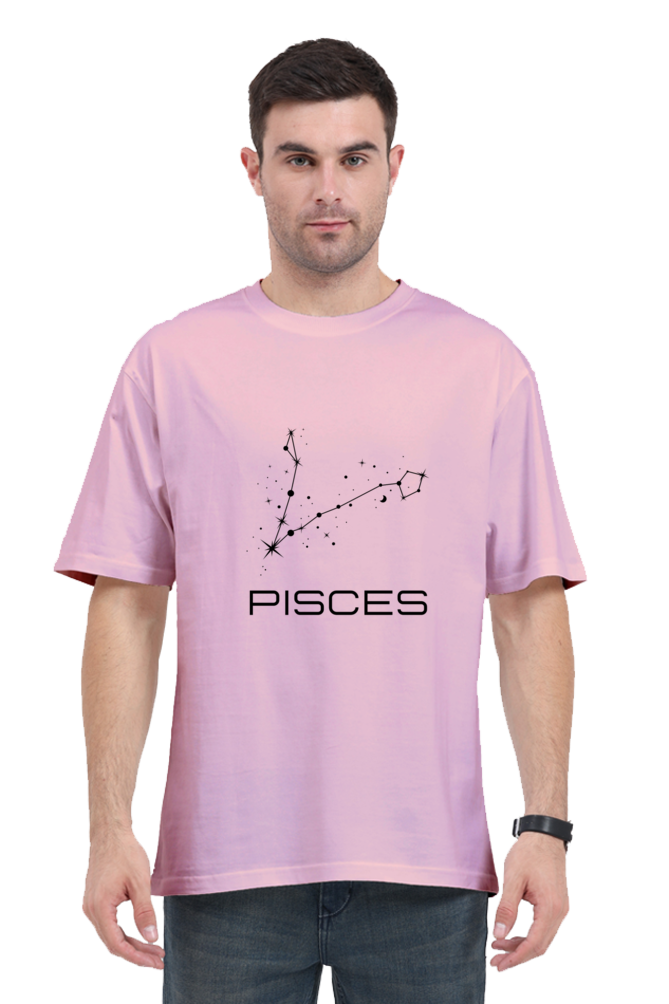 OVERSIZED LIGHT COLOUR T-SHIRT: PISCES ZODIAC SIGN | Astronomy | Zodiac | WearTheCosmos