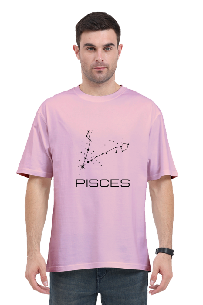 OVERSIZED LIGHT COLOUR T-SHIRT: PISCES ZODIAC SIGN | Astronomy | Zodiac | WearTheCosmos