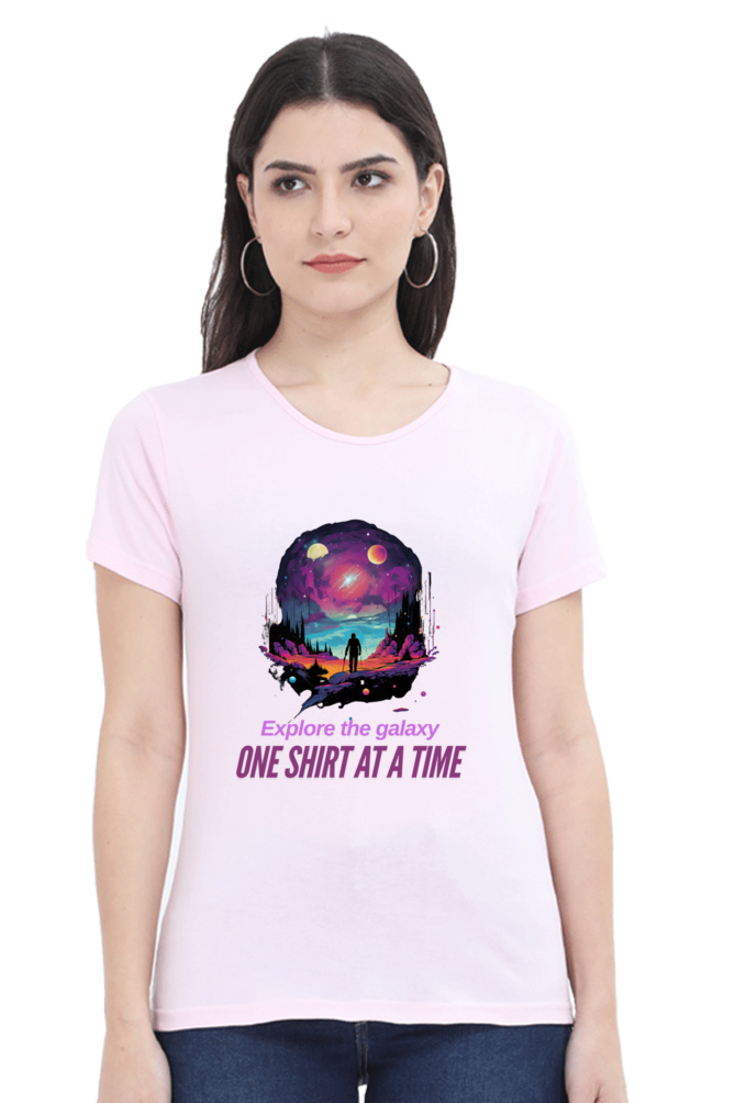 EXPLORE THE GALAXY WOMEN ROUND NECK T-SHIRT