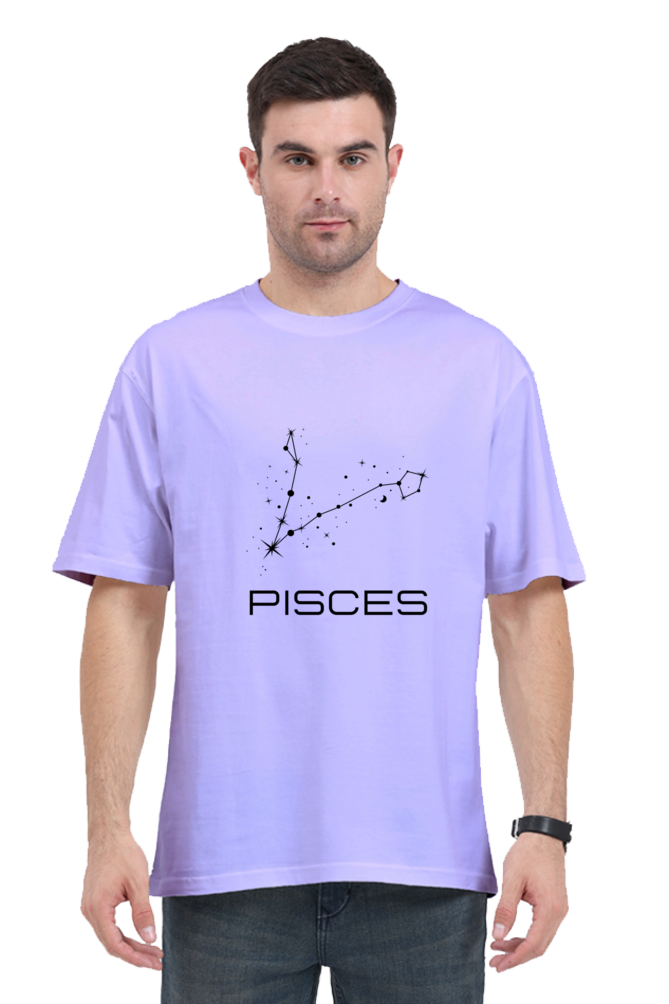 OVERSIZED LIGHT COLOUR T-SHIRT: PISCES ZODIAC SIGN | Astronomy | Zodiac | WearTheCosmos