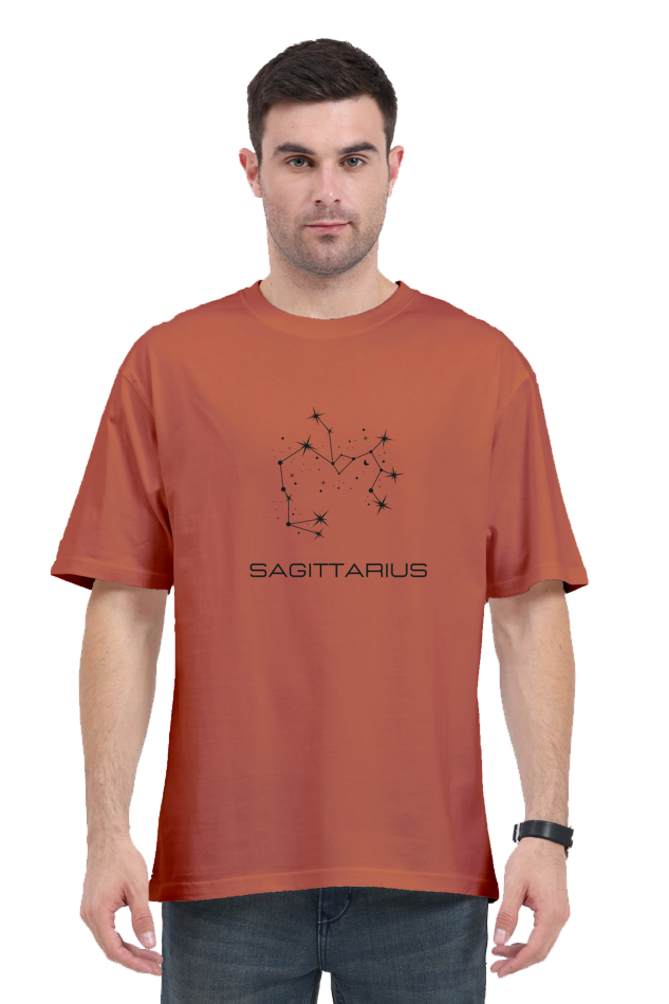 UNISEX OVERSIZED LIGHT COLOURED T-SHIRT: SAGITTARIUS ZODIAC SIGN