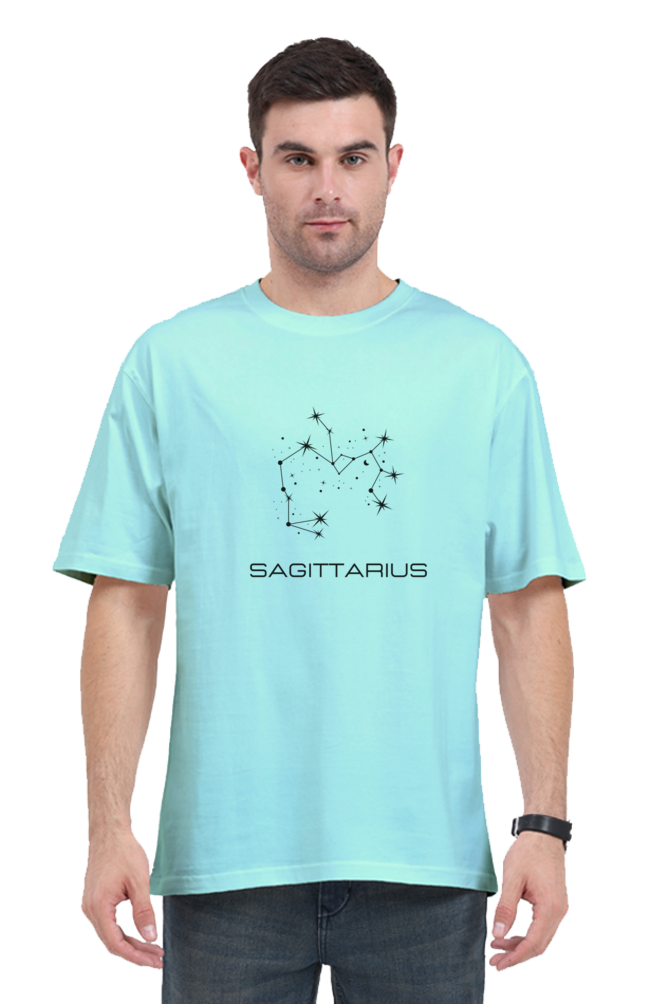 UNISEX OVERSIZED LIGHT COLOURED T-SHIRT: SAGITTARIUS ZODIAC SIGN