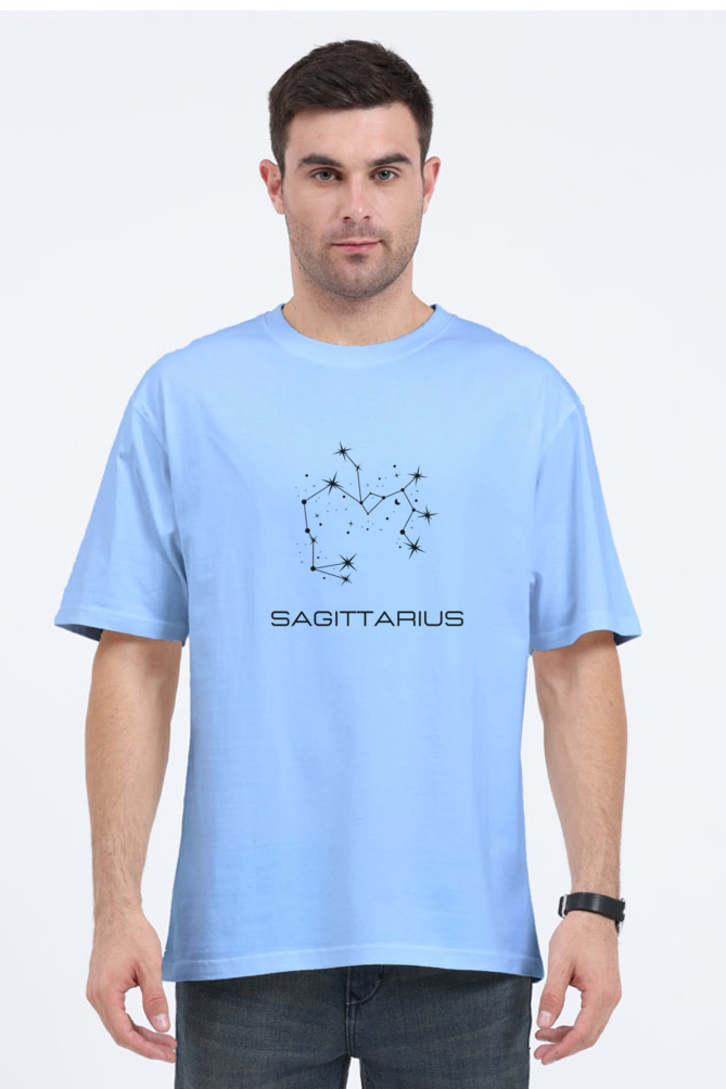 UNISEX OVERSIZED LIGHT COLOURED T-SHIRT: SAGITTARIUS ZODIAC SIGN
