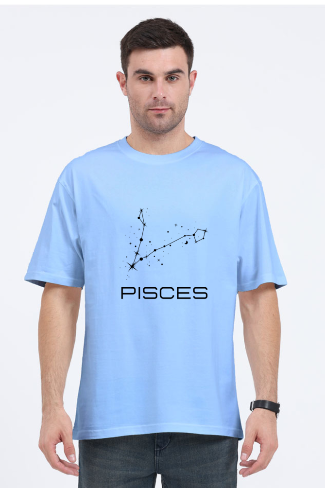 OVERSIZED LIGHT COLOUR T-SHIRT: PISCES ZODIAC SIGN | Astronomy | Zodiac | WearTheCosmos