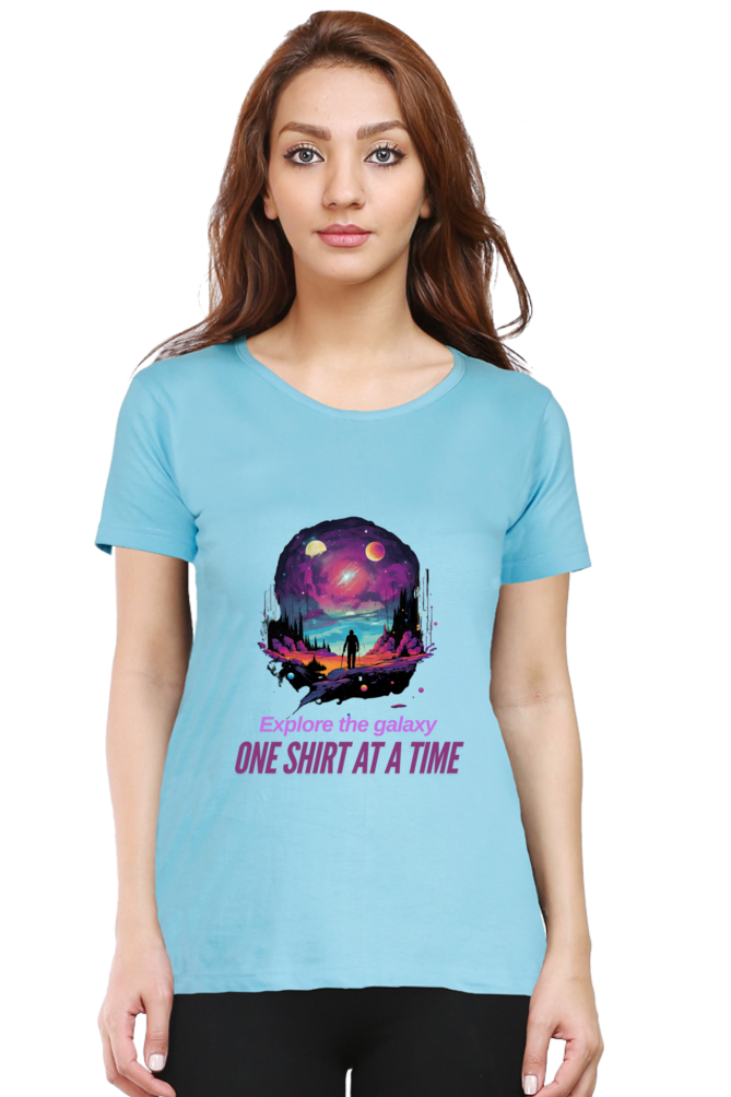 EXPLORE THE GALAXY WOMEN ROUND NECK T-SHIRT