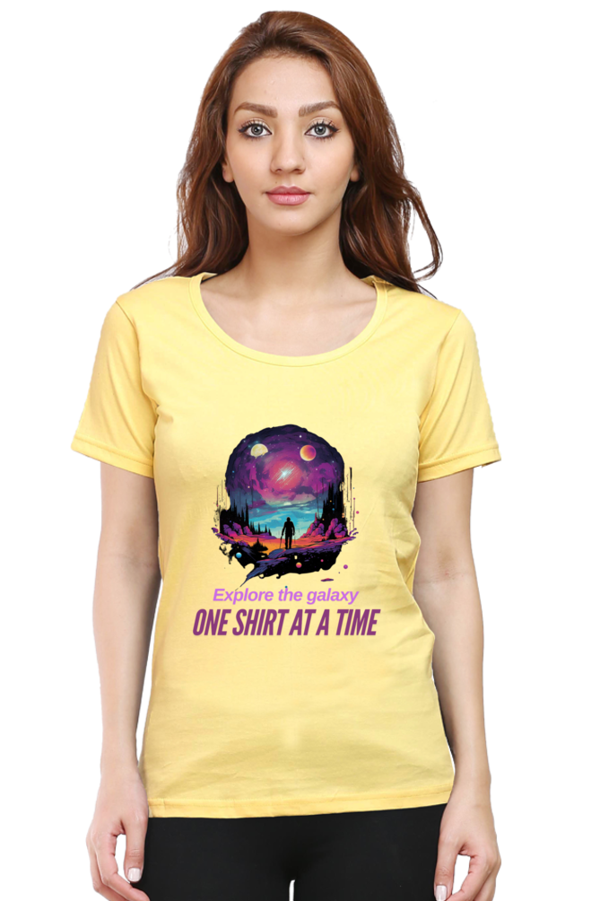 EXPLORE THE GALAXY WOMEN ROUND NECK T-SHIRT