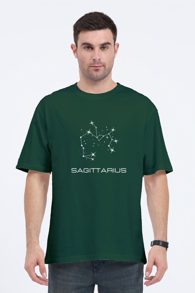 UNISEX OVERSIZED DARK COLOURED T-SHIRT: SAGITTARIUS ZODIAC SIGN