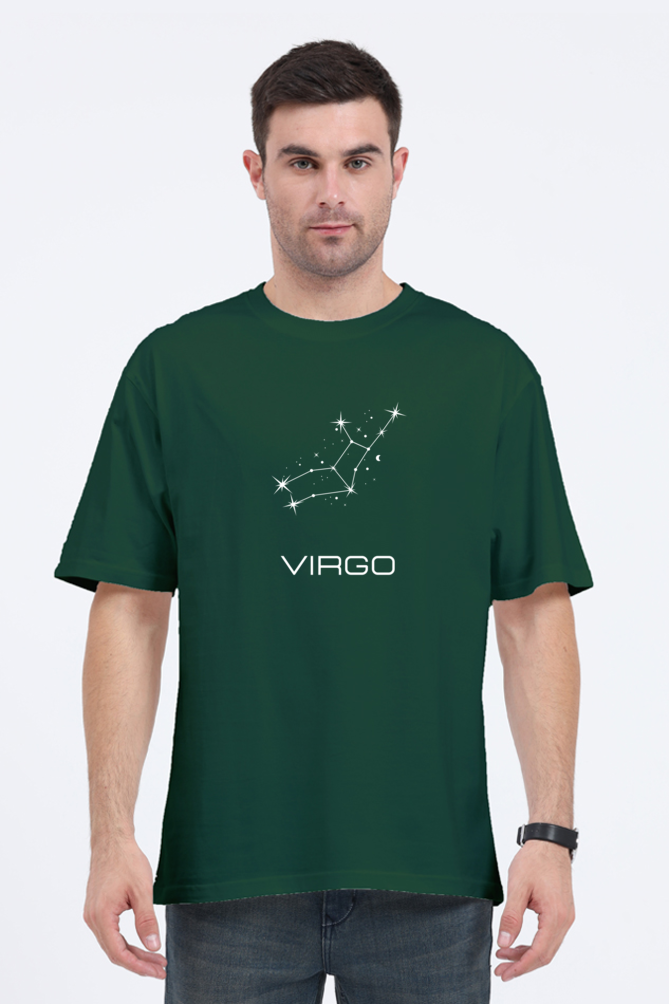 UNISEX OVERSIZED DARK COLOURED T-SHIRT: VIRGO ZODIAC SIGN