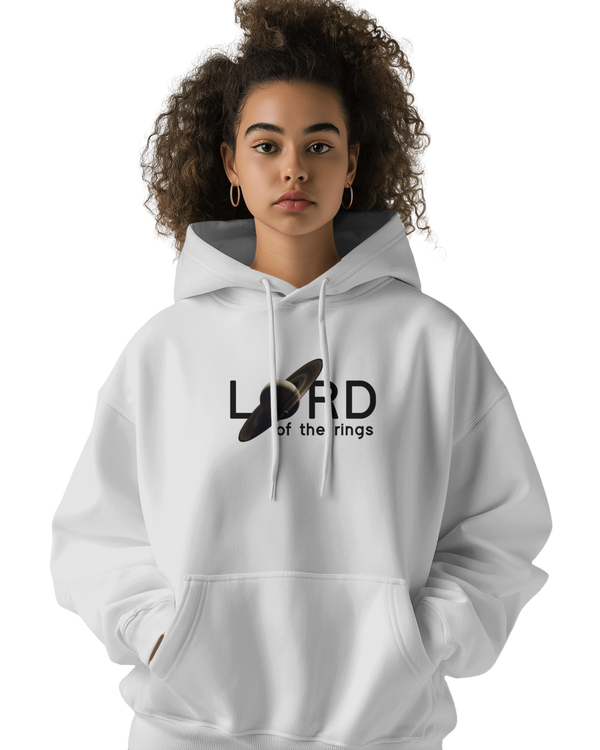 WHITE LORD OF THE RINGS HOODIE – SATURN DESIGN | Astronomy | Space | WearTheCosmos