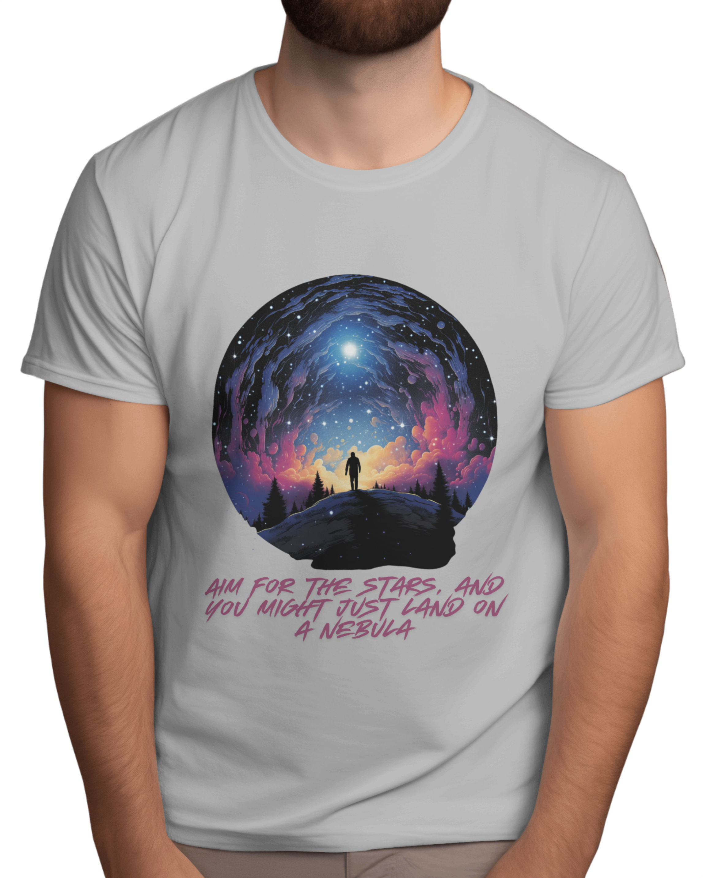 AIM FOR THE STARS MEN ROUND NECK T-SHIRT
