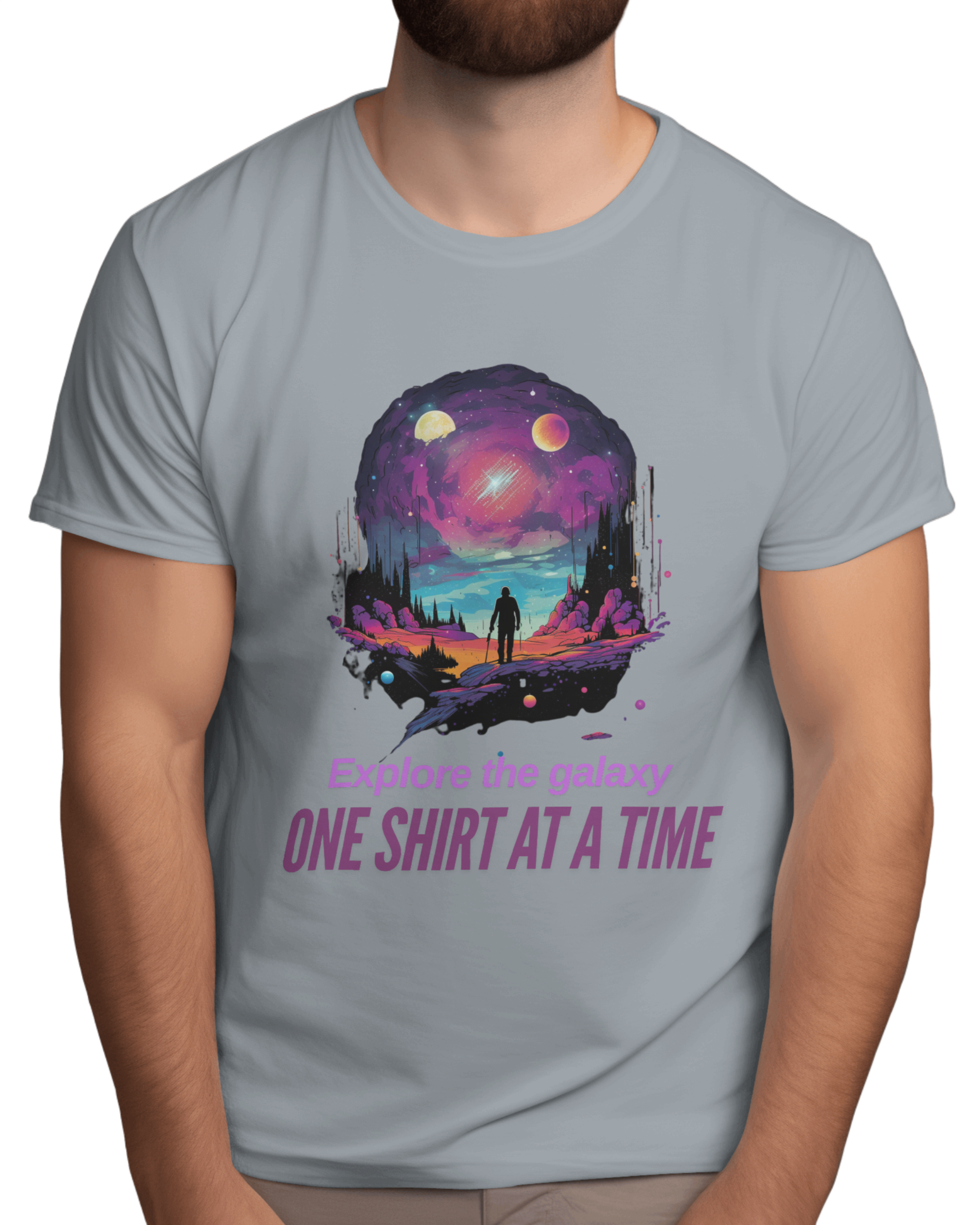 EXPLORE THE GALAXY MEN ROUND NECK T-SHIRT