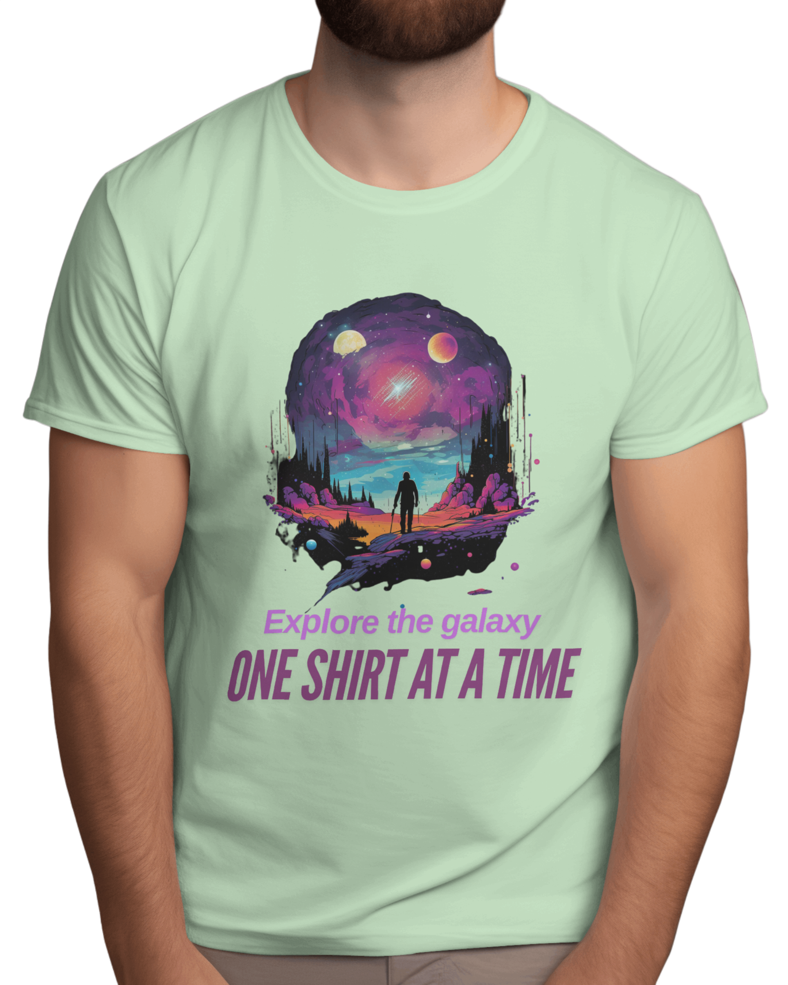 EXPLORE THE GALAXY MEN ROUND NECK T-SHIRT