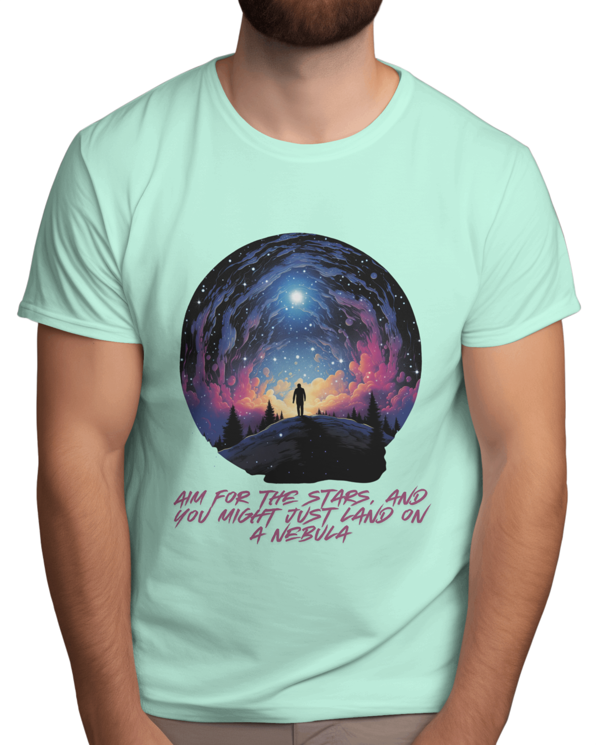 AIM FOR THE STARS MEN ROUND NECK T-SHIRT