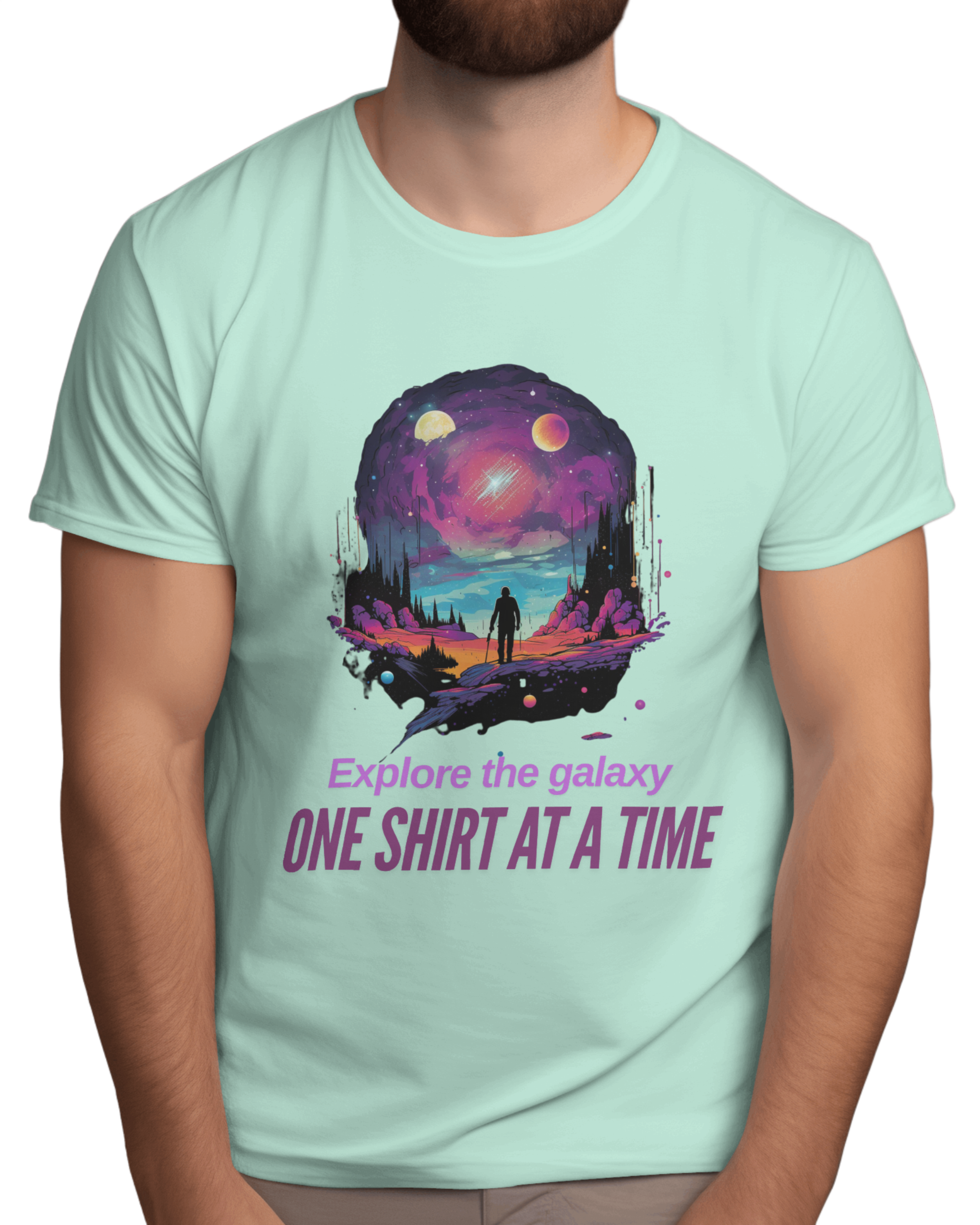 EXPLORE THE GALAXY MEN ROUND NECK T-SHIRT