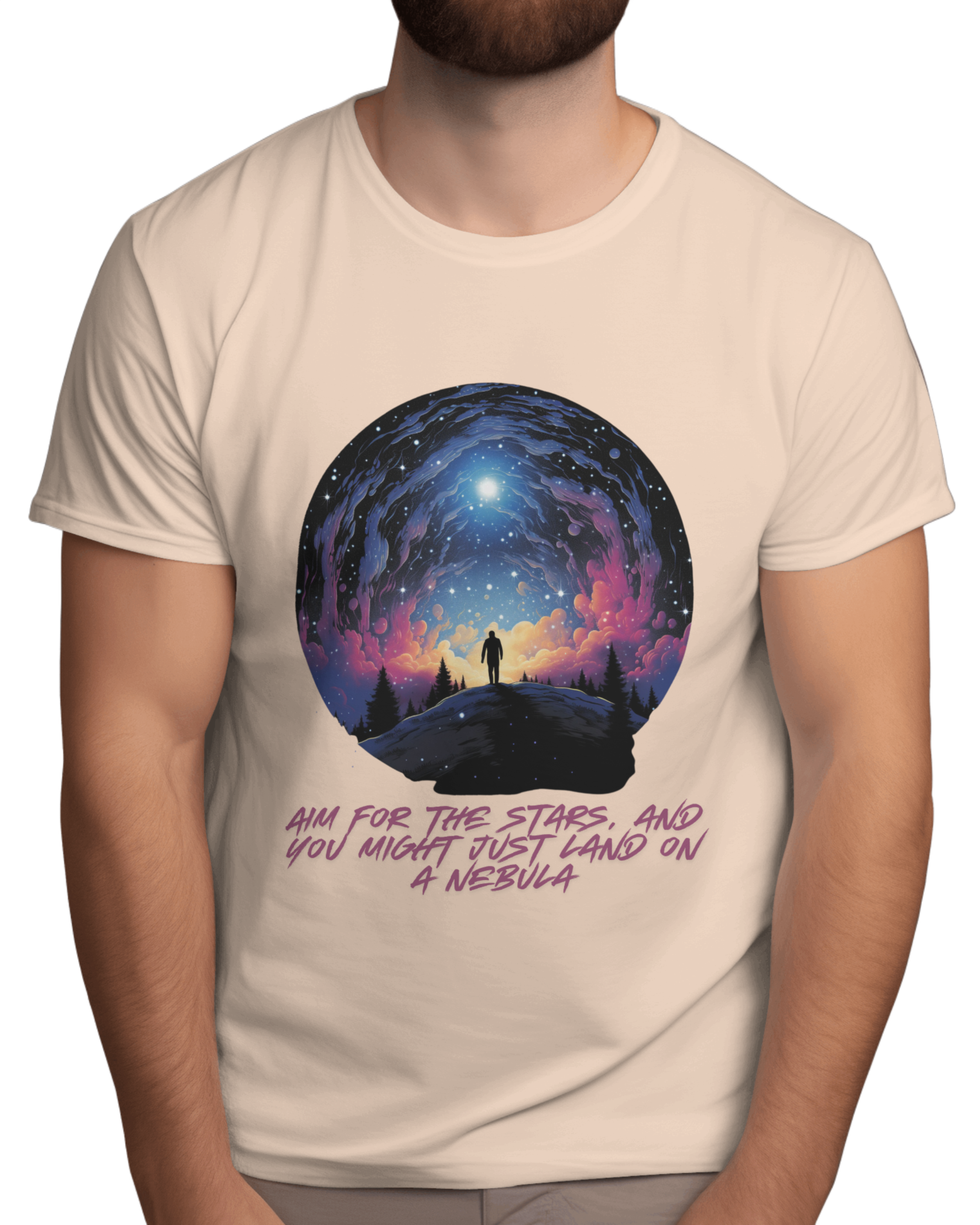 AIM FOR THE STARS MEN ROUND NECK T-SHIRT