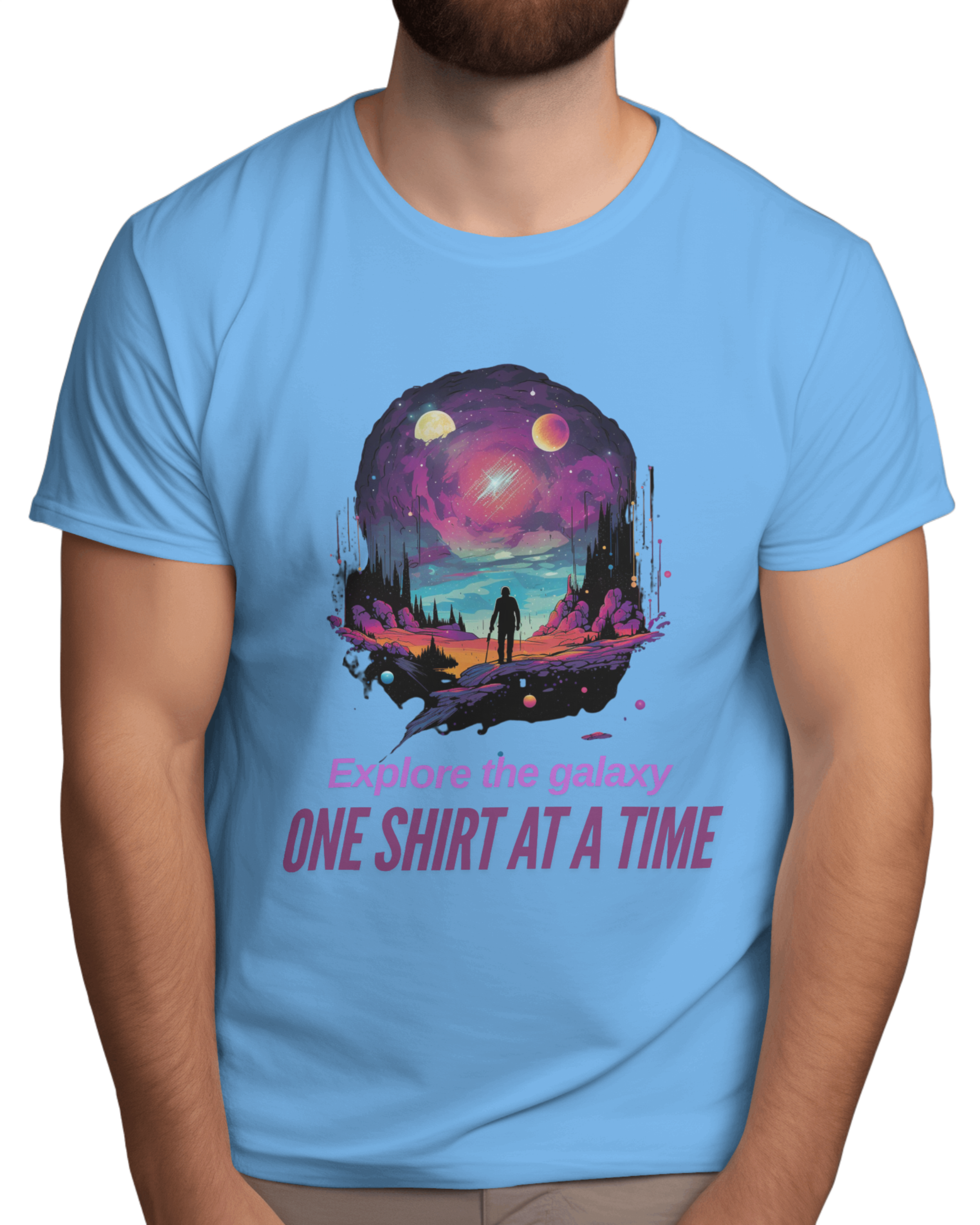EXPLORE THE GALAXY MEN ROUND NECK T-SHIRT