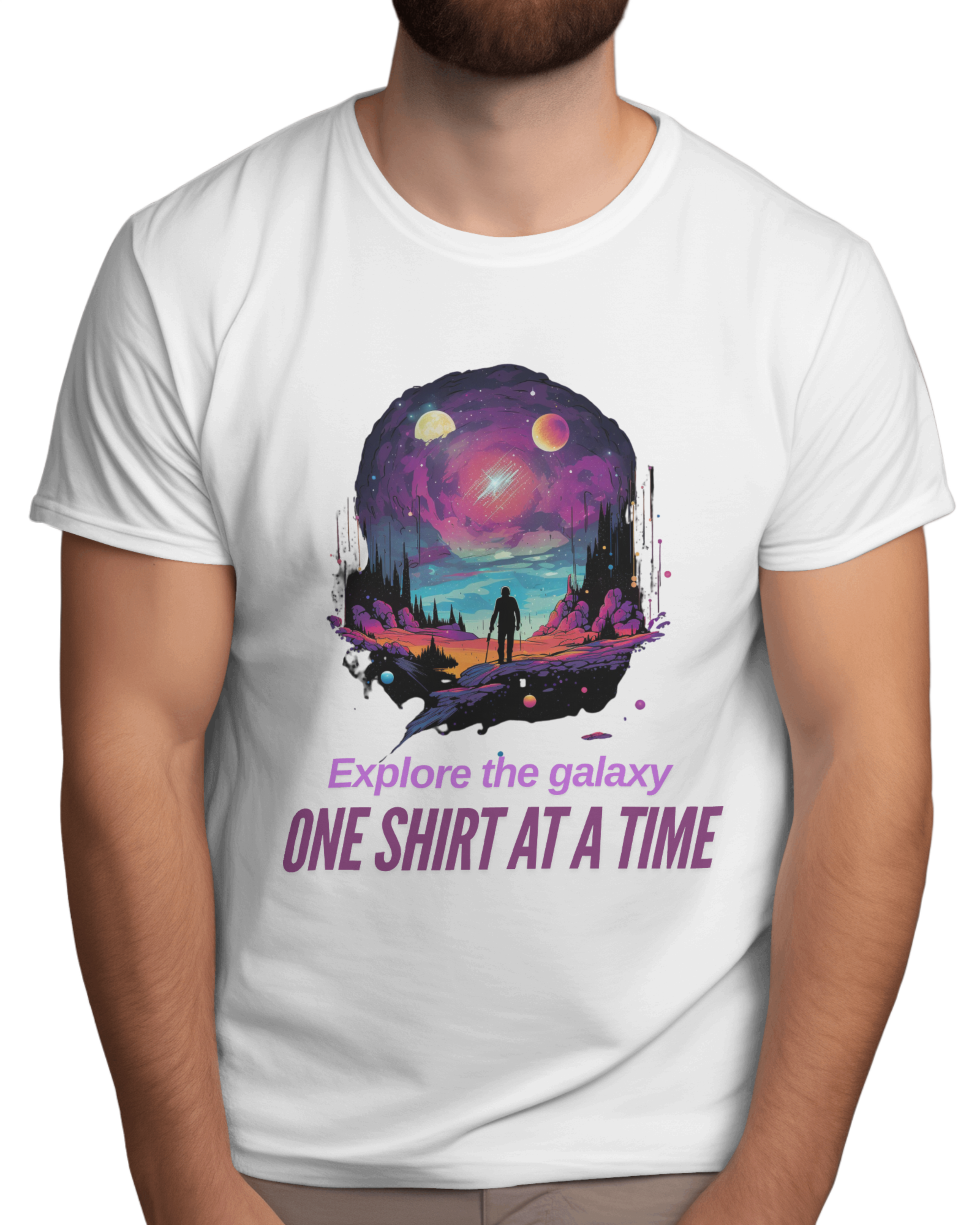 EXPLORE THE GALAXY MEN ROUND NECK T-SHIRT