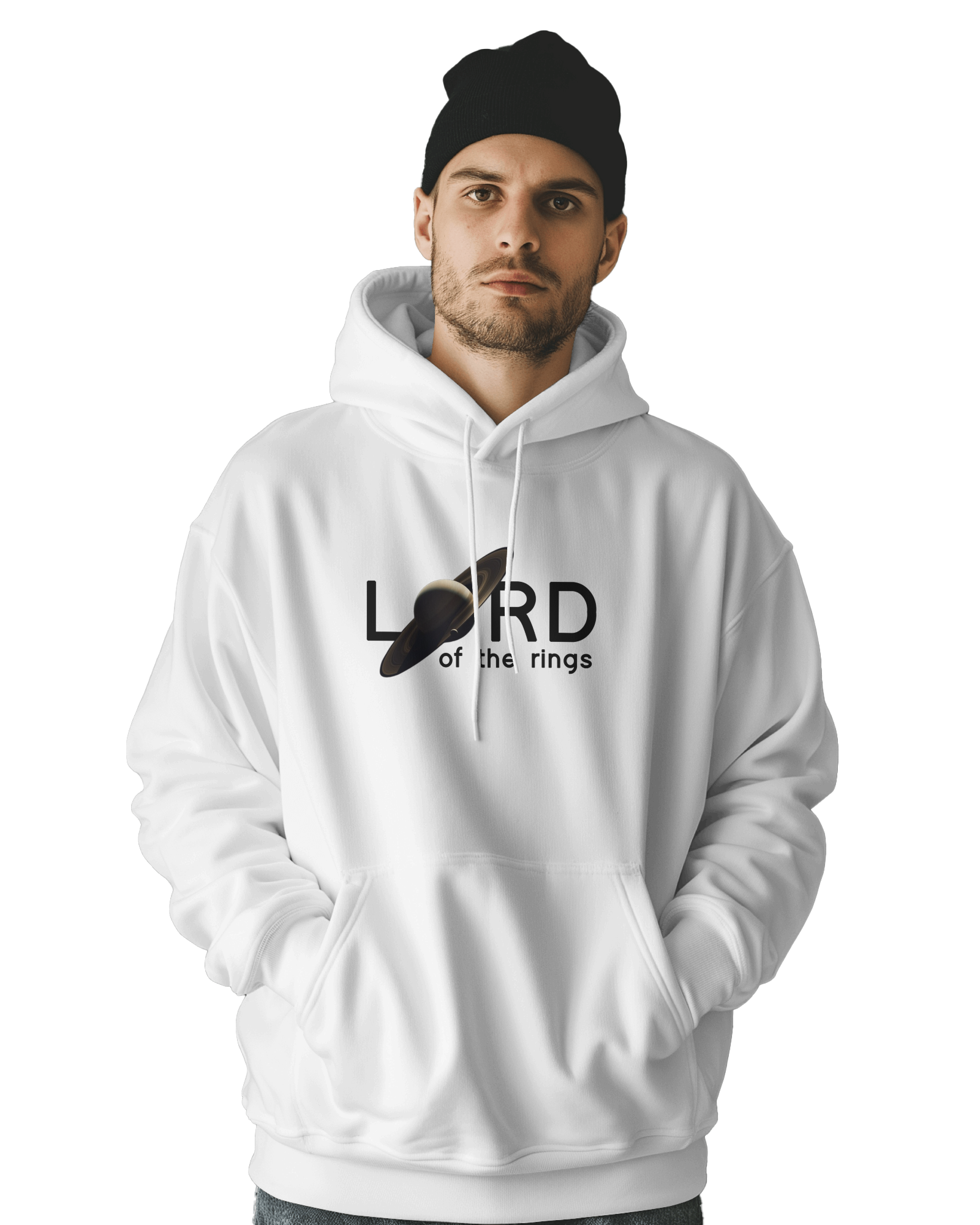 UNISEX WHITE LORD OF THE RINGS HOODIE – SATURN DESIGN